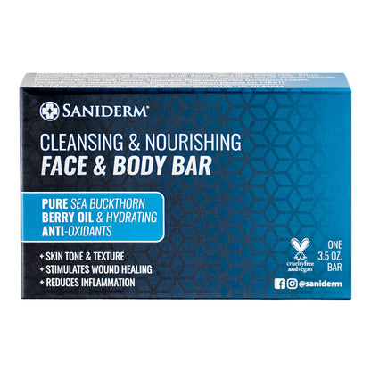 Face & Body Bar, Cleansing Soap with Citrus Scent (1 Bar) – Hydrates and Heals Tattoos with Nourishing Sea Buckthorn Oil + Omega 7