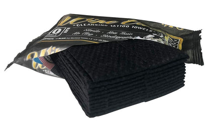 OG  Premium DRY Tattoo Towels - Clean Tattoo Wipes for during Tattooing, Tattoo & PMU Aftercare Artist Wipes - Soft & Durable Tattoo Pads, Tattoo Bibs (Black 480-Count) (48 Pack)