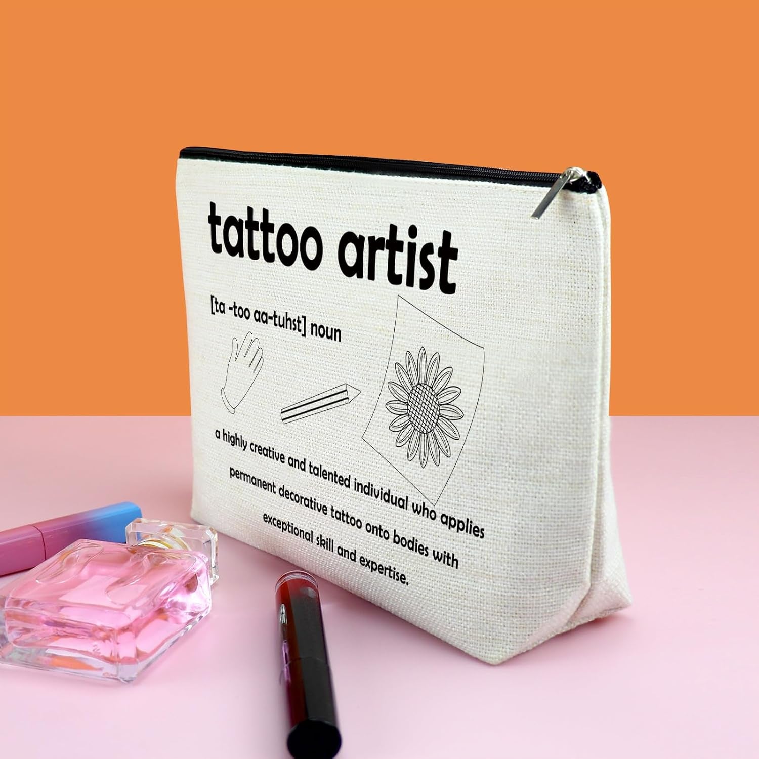 Tattoo Artist Gifts Makeup Bag Appreciation Gift for Tattooist Cosmetic Bag Tattoo Gift Tattoo Lover Gift Friendship Gift for Tattoo Lover Thank You Gift Christmas Birthday Gifts for Women Tattooist