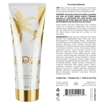 La Playa Tan & Tattoo Tanning Lotion - Long Lasting Tan & Glowing Skin, Tattoo Tanning Lotion for Men and Women, Fast-Absorbing Formula & Shine Complex, Lotion for Indoor and Outdoor