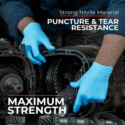 Heavy Duty 6 Mil Blue Nitrile Gloves - Incredibly Stretchy, Powder-Free, Latex-Free,Chemical Resistant (1000 CT)