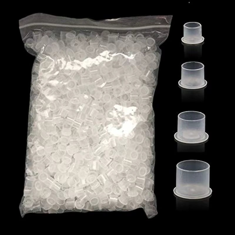 1000Pcs Plastic Tattoo Ink Cups Caps 17Mm 14Mm 11Mm Clear Self Standing Ink Caps Tattoo Pigment Cups Supply for Ink