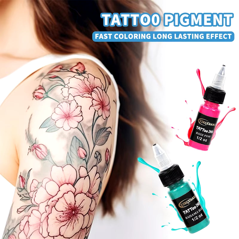 15Ml 14Colors Tattoo Ink Pigment with Box Body Art Tattoo Kits Professional Beauty Paints Makeup Tattoo Supplies Semi-Permanent