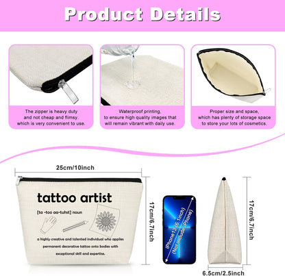 Tattoo Artist Gifts Makeup Bag Appreciation Gift for Tattooist Cosmetic Bag Tattoo Gift Tattoo Lover Gift Friendship Gift for Tattoo Lover Thank You Gift Christmas Birthday Gifts for Women Tattooist