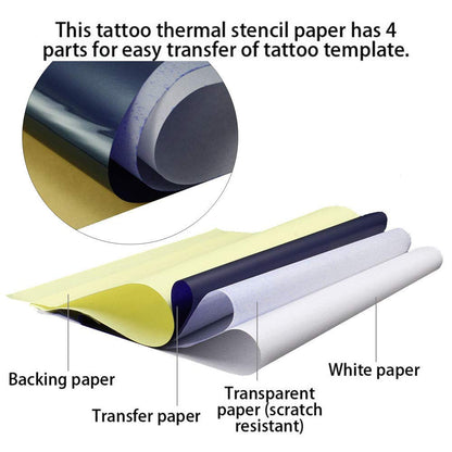 30PCS Transfer Paper, 4 Layer Premium Transfer Papers for Tattooing Tracing Paper Thermal Stencil Paper Tattoo Template Paper for Tattoo Printer Machine and Tattoo Artist Supplies(8.3×11.7Inch)