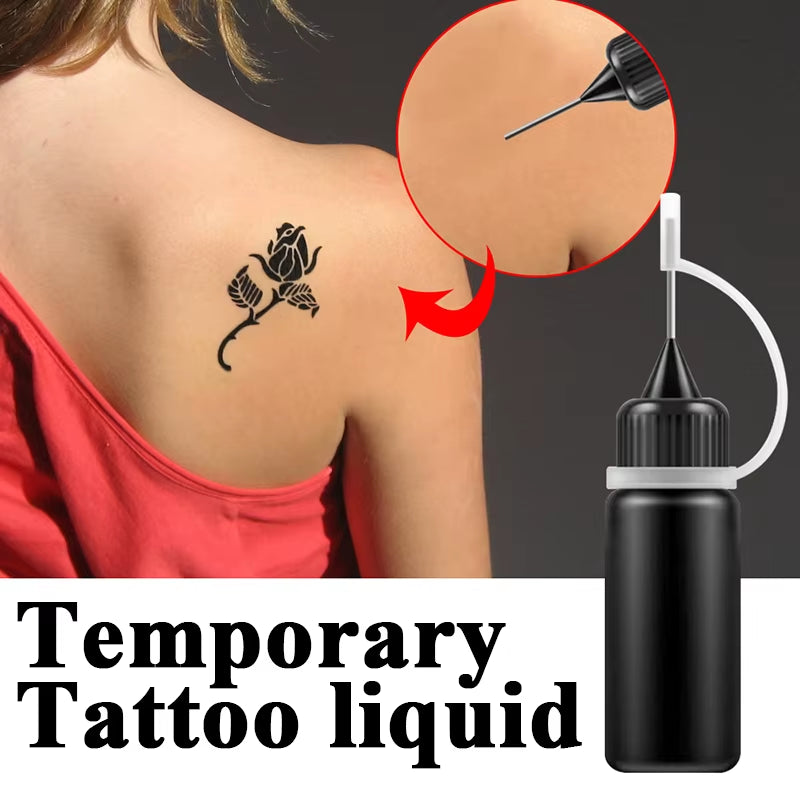 Temporary Tattoo Kit Tattoo Juice Ink Waterproof Pigment with Sticker Stencils Kit for Body Art 10Ml