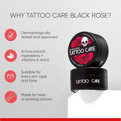 Makra Black Rose – Aftercare & Brightener Ointment - for New & Older Tattoos – Protects and Deeply Moisturizes – Enhances Colors, Prevents Fading, Brings Back Shine - 1.2 Oz/35 G