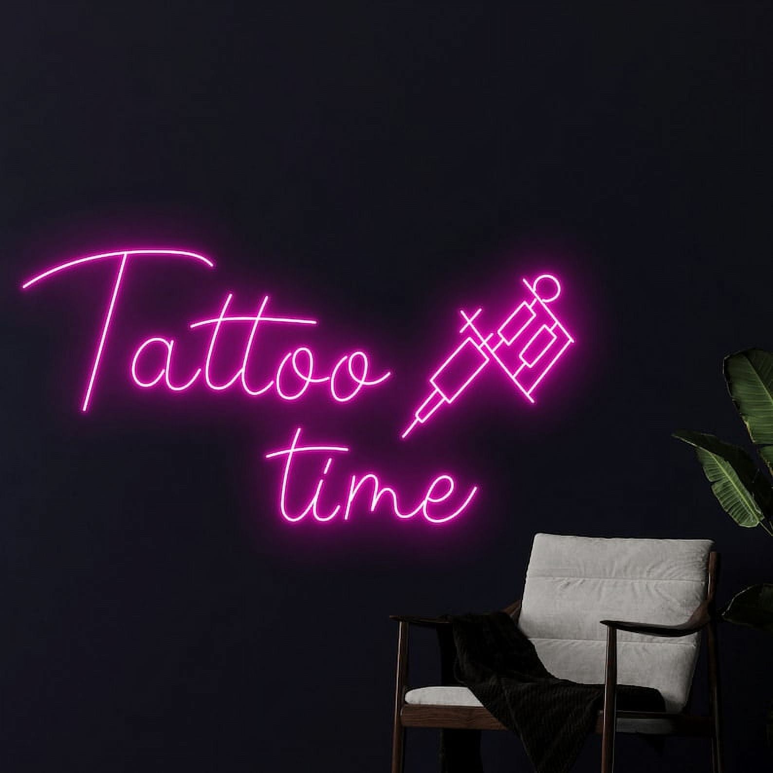 Tattoo Time Neon Sign, Tattoo Salon Wall Art Decor, Tattoo Artist Wall Decor