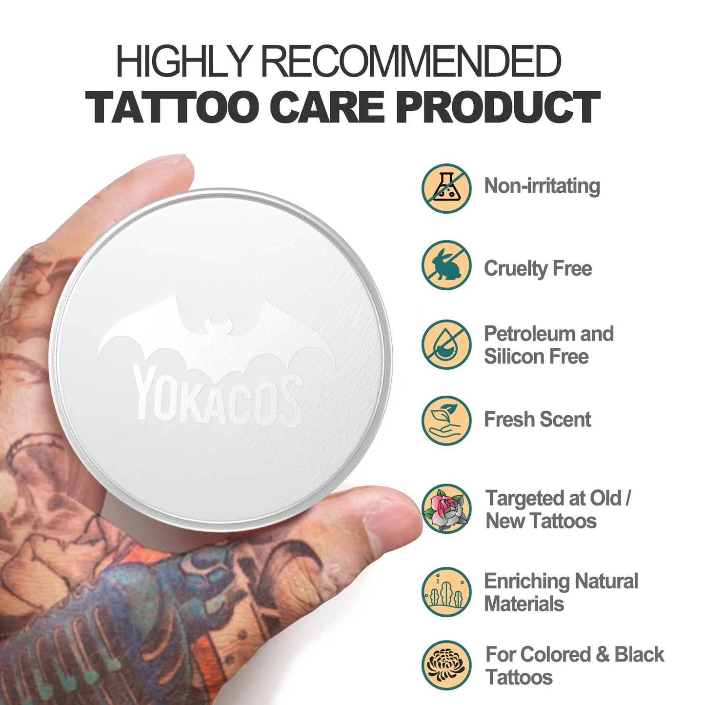 Tattoo Balm & Aftercare Cream- Color Enhancement That Revives Old Tattoos, Hydrates New Tattoos, Made with Natural Ingredients + Petroleum Free, Daily Tattoo Lotion Moisturizer & Brightener