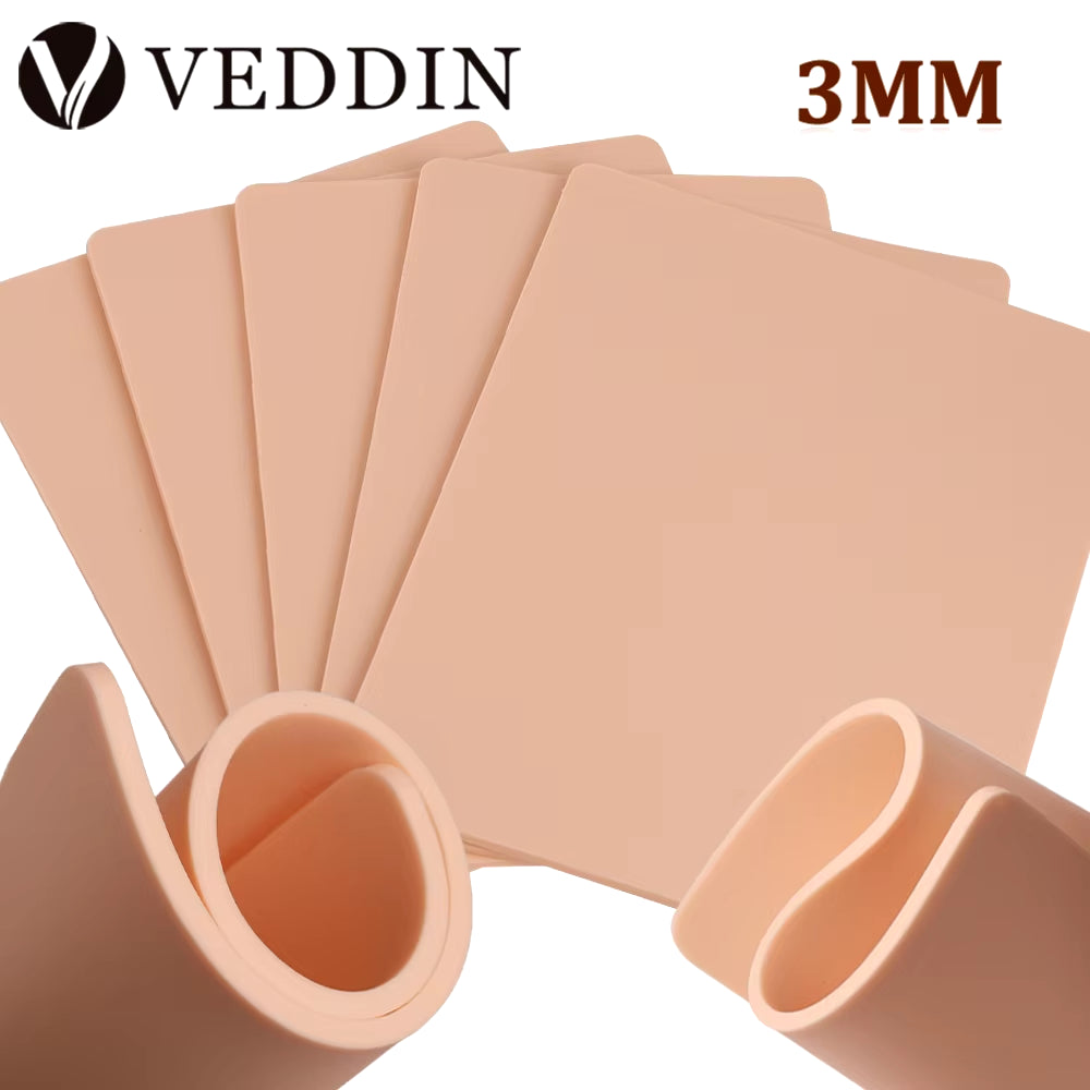 15/10/8/5/1Pcs Tattoo Practice Skin 3MM Silicone Fake Skin Double-Sided for Permanent Makeup Training Supply Tattoo Accessory