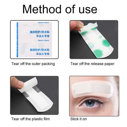 Eyebrow Tattoo Protection Tape,50Pack Waterproof Tape Eyebrow Tattoo Lips Tattoo Care Paste Microblading Makeup Tattoo Supplies Beauty Tool